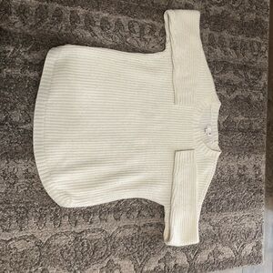 SO Cream Knit Short-Sleeve Pullover
